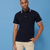 Double tipped collar and cuff polo shirt