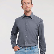 Long sleeve polycotton easycare fitted poplin shirt