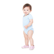 Short sleeve baby rib one-piece