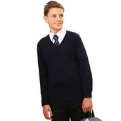 Kids v-neck fully fashioned jumper