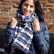 Fair Isle double layer jacquard scarf