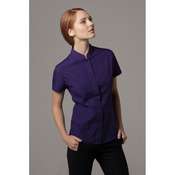Women's mandarin collar fitted shirt short sleeve
